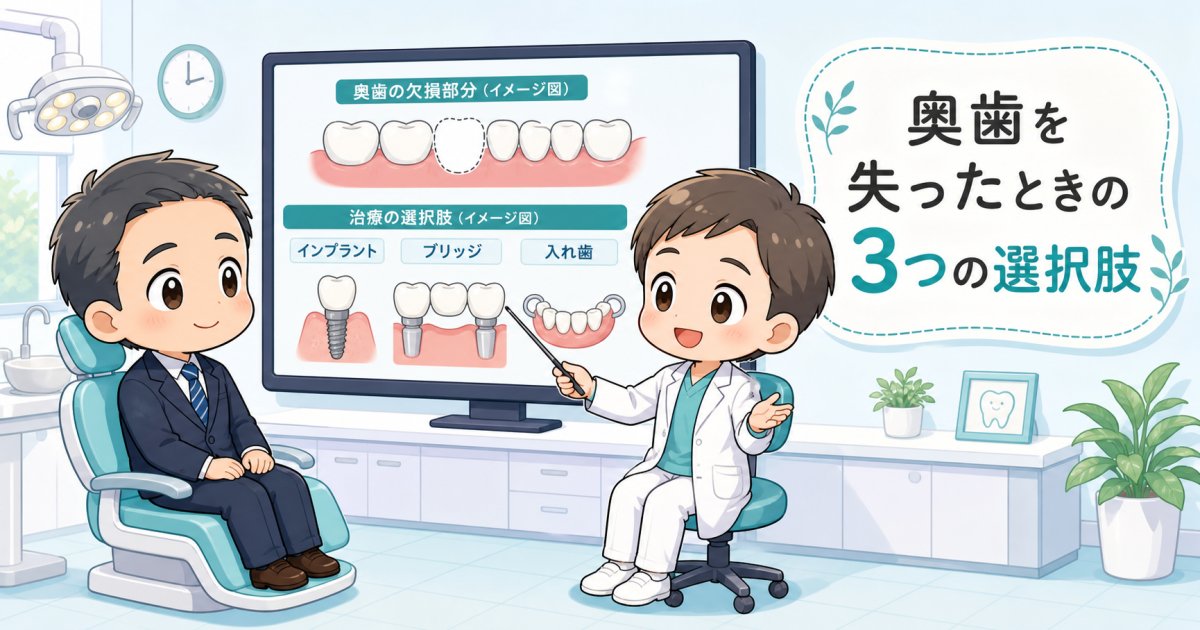 40代で奥歯を失った方へ｜10年後も後悔しない治療の選び方