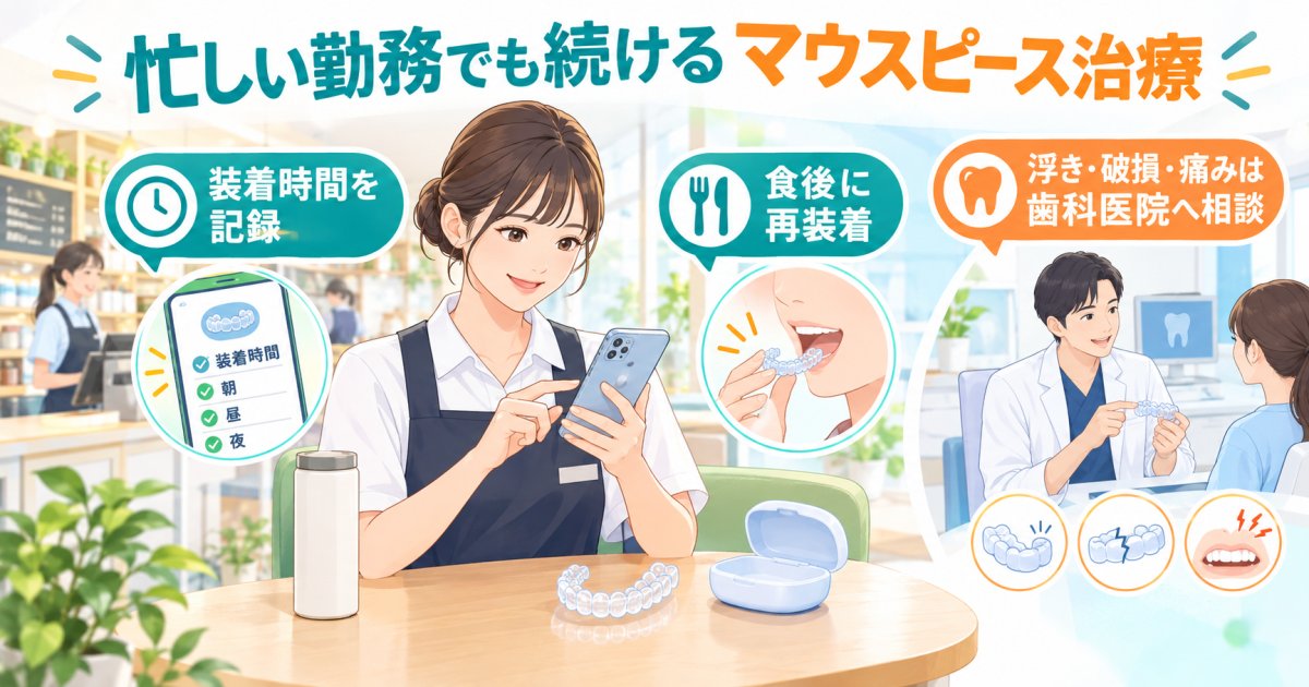 忙しい勤務でもマウスピース治療の効果を出すには？守ることと相談の目安