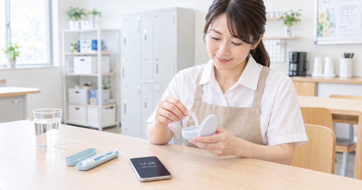 接客の合間でも装着時間を確保する飲食・歯磨きの手順