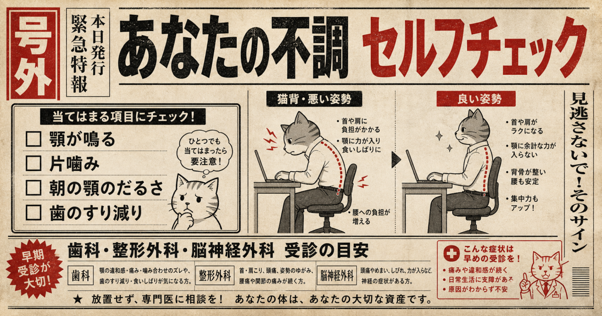 なぜ噛み合わせが肩こりや頭痛を引き起こすのか?筋肉と神経のつながり