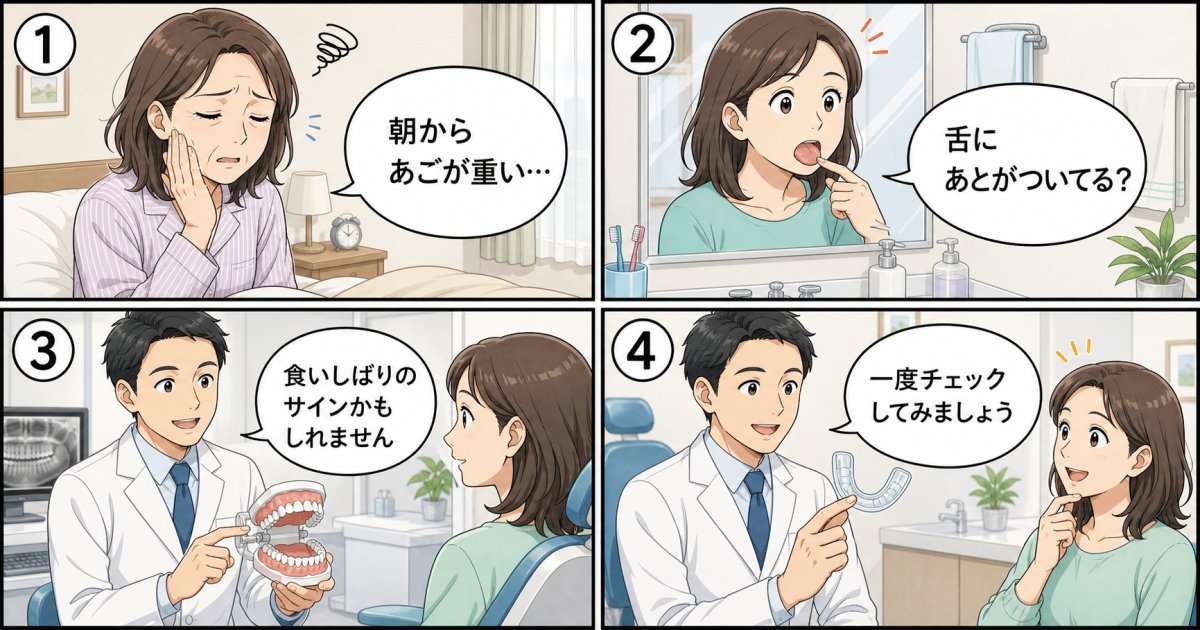 朝のあごの重だるさは歯ぎしり？食いしばりセルフチェック5つのサイン