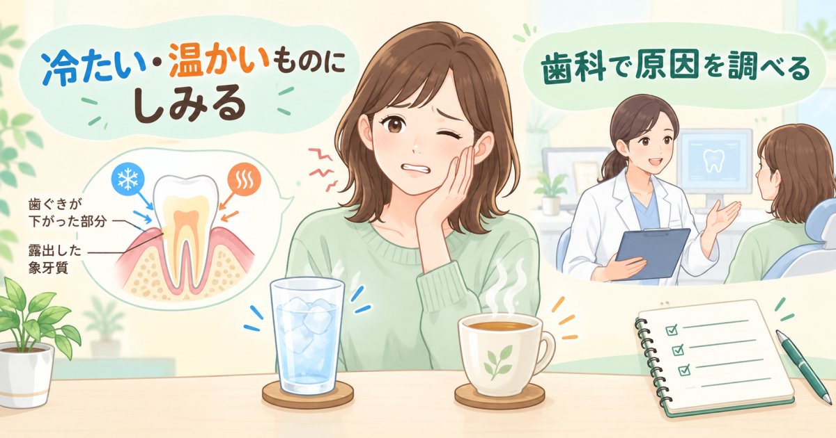 冷たい・温かいものに歯がしみる原因は？知覚過敏と受診の目安
