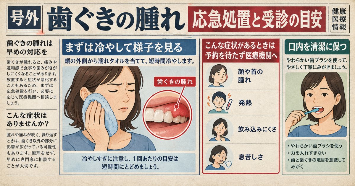 歯茎の腫れが痛い時の応急処置と歯科予約までに避けるべき行動